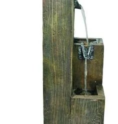 Enchanted Garden™ 35.8" Tiered Wood Block Outdoor Water Fountain -The Thrive Yard Sales 2775240 P RS V2