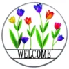 Enchanted Garden™ 29" Tulip Welcome Wheel Outdoor Wall Art