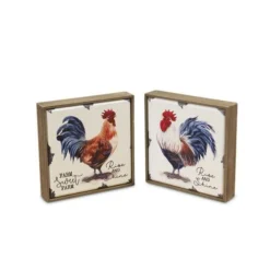 Enchanted Garden™ 6" Wood Rooster Block Outdoor Wall Art - Assorted Styles