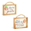 Enchanted Garden™ 8" Wood Peach Block Outdoor Wall Art - Assorted Styles