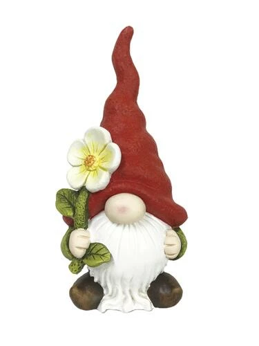 Enchanted Garden™ 17.3" Gnome Statue With Flower - Assorted Styles 9 Enchanted Garden™ 17.3" Gnome Statue With Flower - Assorted Styles - Image 7