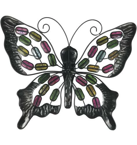 Enchanted Garden™ 15.75" Beads Butterfly Outdoor Wall Art 4 Enchanted Garden™ 15.75" Beads Butterfly Outdoor Wall Art - Image 2