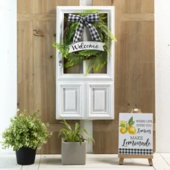 Enchanted Garden™ 19.7" Wood Floral Door Outdoor Wall Art - Assorted Styles -The Thrive Yard Sales 2775420 scene2