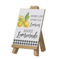 Enchanted Garden™ 8.75" Wood Lemon Easel Outdoor Wall Art -The Thrive Yard Sales 2775424B leftview