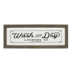 Enchanted Garden™ 26" Metal & Wood Wash And Dry Outdoor Wall Art