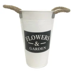Enchanted Garden™ 8.8" Metal Flower Bucket Vase