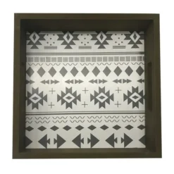 Enchanted Garden™ 11.75" X 6.3" Aztec Printed Wood Tray -The Thrive Yard Sales 2775445 B P