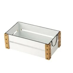 Enchanted Garden™ 12.6" White Metal Enamel Crate