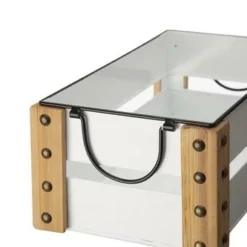 Enchanted Garden™ 15.6" White Metal Enamel Crate -The Thrive Yard Sales 2775449 leftview