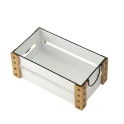 Enchanted Garden™ 15.6" White Metal Enamel Crate -The Thrive Yard Sales 2775449 topview