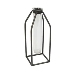 Enchanted Garden™ 11.8" Metal Frame With Glass Flower Vase