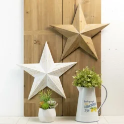 Enchanted Garden™ 17.5" Wood Star Outdoor Wall Art - Assorted Colors -The Thrive Yard Sales 2775453 scene