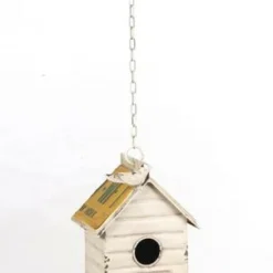 Enchanted Garden® 20.8" Rustic Yellow Metal Bird House