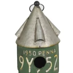 Enchanted Garden® 10.6" Rustic Green Metal Bird House