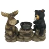 Enchanted Garden™ 8.4" Resin Solar Moose & Bear Statue