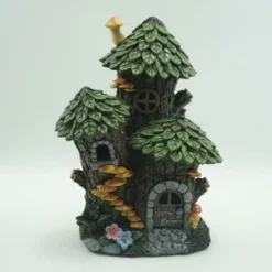 Enchanted Garden™ 12" Resin Solar Tree House Statue