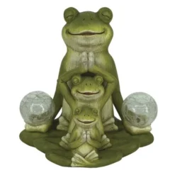 Enchanted Garden™ 11.4" Solar Frog Trio Statue