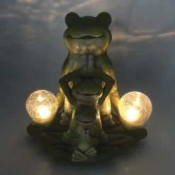 Enchanted Garden™ 11.4" Solar Frog Trio Statue -The Thrive Yard Sales 2775505 P AP