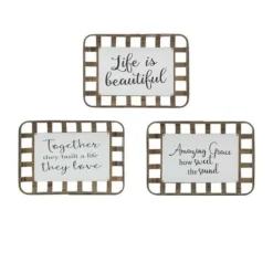 Enchanted Garden™ 20.3" Inspirational Bamboo Basket Outdoor Wall Art - Assorted Styles