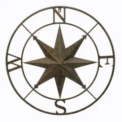 Enchanted Garden™ 26.5" Metal Compass Outdoor Wall Art
