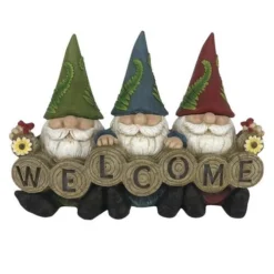 Enchanted Garden™ 10.6" Resin Solar Welcome Gnome Trio