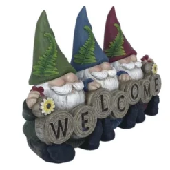 Enchanted Garden™ 10.6" Resin Solar Welcome Gnome Trio 8 Enchanted Garden™ 10.6" Resin Solar Welcome Gnome Trio -The Thrive Yard Sales 2775523 P LS