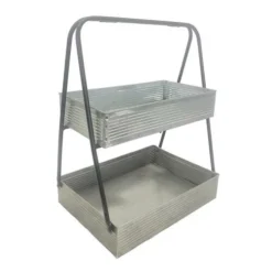 Enchanted Garden™ 2-Tiered Square Metal Tray -The Thrive Yard Sales 2775527 P LS