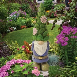 Enchanted Garden™ 30" Gnome Statue -The Thrive Yard Sales 2775531 30in PurpleGnome GreenHat