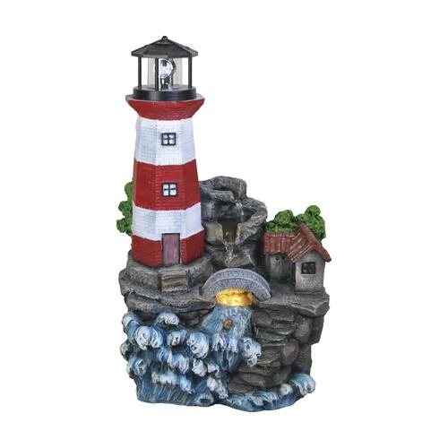 Enchanted Garden™ 20.3" Tiered Solar Lighthouse Outdoor Water Fountain 3 Enchanted Garden™ 20.3" Tiered Solar Lighthouse Outdoor Water Fountain
