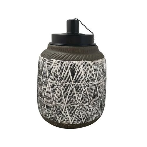 Enchanted Garden™ 8" Geometric Cement Tabletop Patio Torch - Assorted Styles 6 Enchanted Garden™ 8" Geometric Cement Tabletop Patio Torch - Assorted Styles - Image 4