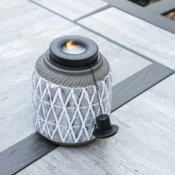 Enchanted Garden™ 8" Geometric Cement Tabletop Patio Torch - Assorted Styles 7 Enchanted Garden™ 8" Geometric Cement Tabletop Patio Torch - Assorted Styles -The Thrive Yard Sales 2775560 Firepit OutdoorDecor SHANG002