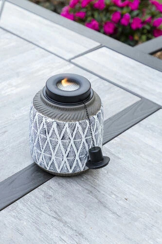Enchanted Garden™ 8" Geometric Cement Tabletop Patio Torch - Assorted Styles 4 Enchanted Garden™ 8" Geometric Cement Tabletop Patio Torch - Assorted Styles - Image 2