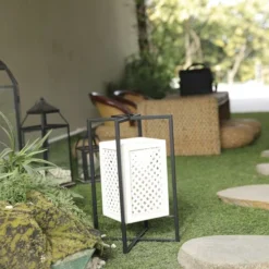 Enchanted Garden™ 18" Bamboo Flameless Candle LED Lantern -The Thrive Yard Sales 2775572 2