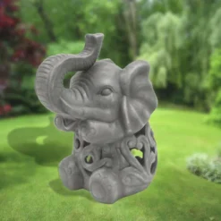 Enchanted Garden™ 9.4" Ceramic Elephant LED Lantern -The Thrive Yard Sales 2775592 CERAMIC ELEPHANT 2020