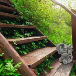 Enchanted Garden™ 9.4" Ceramic Elephant LED Lantern -The Thrive Yard Sales 2775592 Elephant 2020 NEW v2