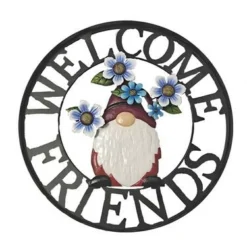 Enchanted Garden™ 21.5" Gnome Welcome Wheel Outdoor Wall Art