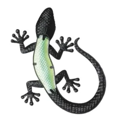 Enchanted Garden™ 18" Metal & Glass Lizard Outdoor Wall Art -The Thrive Yard Sales 2775710 P BK
