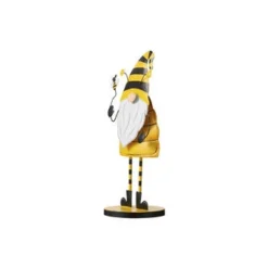 Enchanted Garden 10" Metal Striped Hat Bee Gnome -The Thrive Yard Sales 2775737 rightsideview.jpg