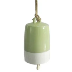 Enchanted Garden™ 7.87" Green Ceramic Bell Wind Chime
