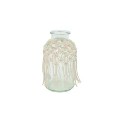Enchanted Garden™ 8" Decorative Glass Vase With Braided Jute Accent