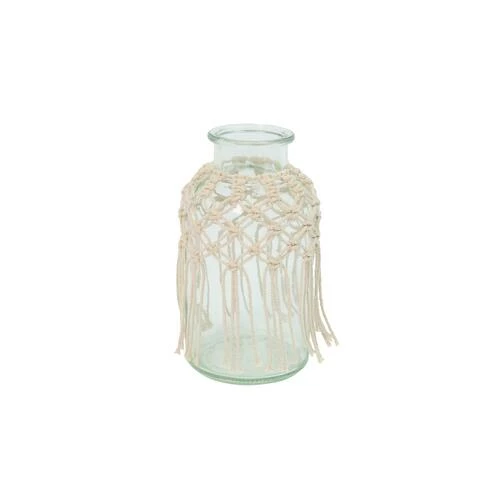 Enchanted Garden™ 8" Decorative Glass Vase With Braided Jute Accent 3 Enchanted Garden™ 8" Decorative Glass Vase With Braided Jute Accent