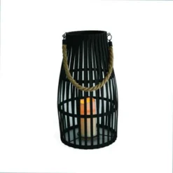 Enchanted Garden™ 17.7" Black Wooden LED Lantern -The Thrive Yard Sales 2775818 P BK1