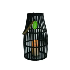 Enchanted Garden™ 17.7" Black Wooden LED Lantern -The Thrive Yard Sales 2775818 P LS1