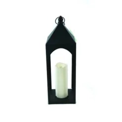 Enchanted Garden™ 19.3" Black Metal LED Lantern 11 Enchanted Garden™ 19.3" Black Metal LED Lantern -The Thrive Yard Sales 2775819 P BK