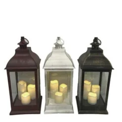 Enchanted Garden™ 23.6" Resin Lantern With LED Candles - Assorted Styles