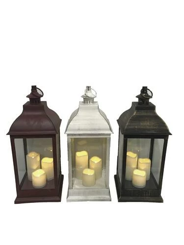 Enchanted Garden™ 23.6" Resin Lantern With LED Candles - Assorted Styles 3 Enchanted Garden™ 23.6" Resin Lantern With LED Candles - Assorted Styles