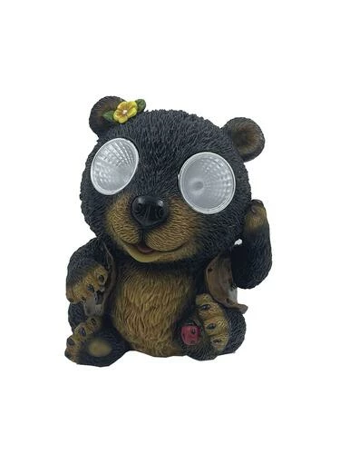 Enchanted Garden™ 6.5" Solar Eyed Bear Statue 3 Enchanted Garden™ 6.5" Solar Eyed Bear Statue