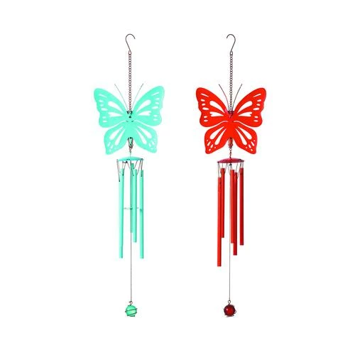Enchanted Garden 24" Metal Butterfly Wind Chime - Assorted Styles 4 Enchanted Garden 24" Metal Butterfly Wind Chime - Assorted Styles - Image 2