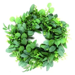 Enchanted Garden™ 22" Eucalyptus Greenery Wreath Outdoor Wall Art