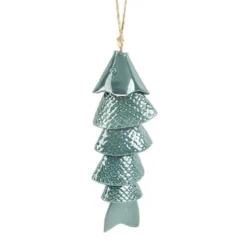 Enchanted Garden® 8.25" Stoneware Green Fish Wind Chime